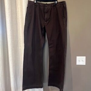 Gap Khakis Distressed Chocolate Brown Loose Boot Fit, Cotton, Size 36x32